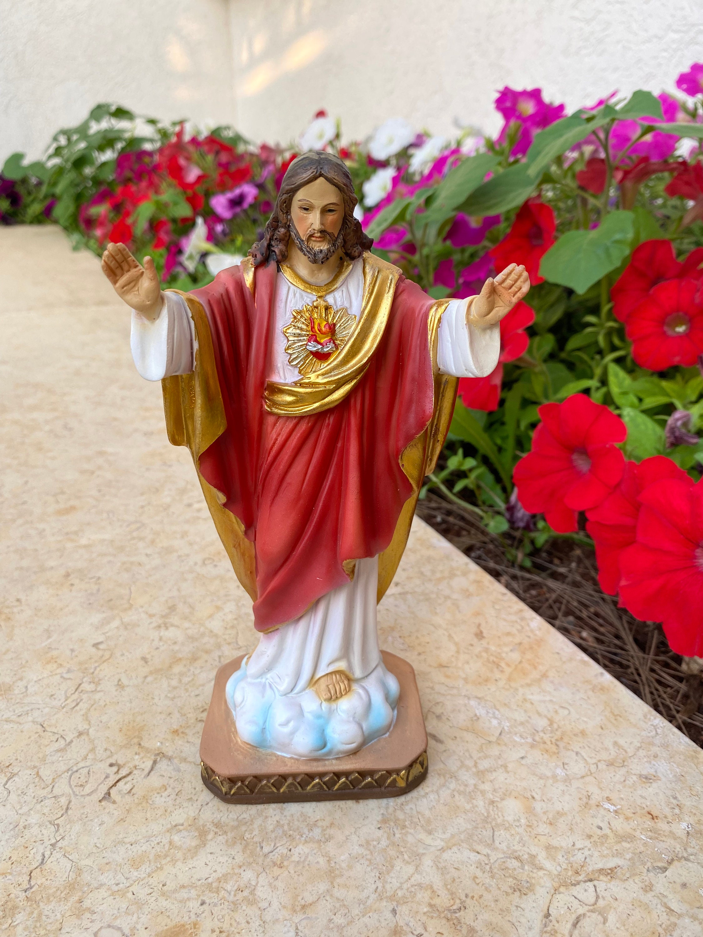 7.67 Inch Statue of Jesus Sacred Heart , High Quality Made of