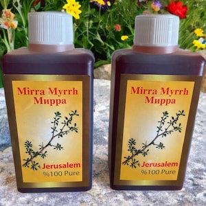 2 bottles anointing Myrrh Mirra  Authentic  Concentrated Pure 100%  from JERUSALEM hoy land terra santa ( 2 x 300 ml )