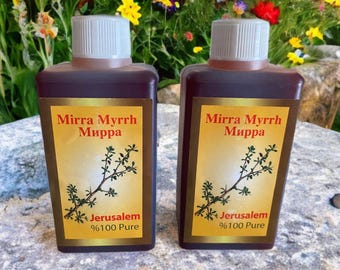 2 bottles anointing Myrrh Mirra  Authentic  Concentrated Pure 100%  from JERUSALEM hoy land terra santa ( 2 x 300 ml )
