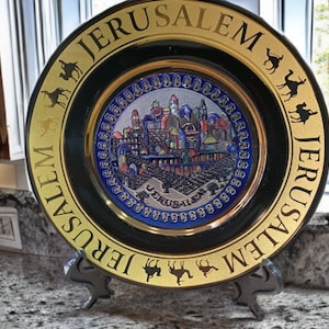 Jerusalem old city ceramic plate , home decor from the holy land (3 sizes available)