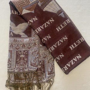 NAZARETH scarf | Israeli scarf | holy land scarf , 100% pure cashmere scarf wrap plaid scarf large soft from NAZARETH holy land