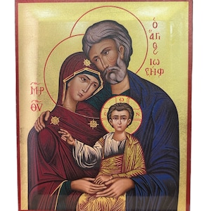 Christian Icon ,wood , hand painted icon, Holy Family, Religious Icon, Orthodox Icon, handmade icon