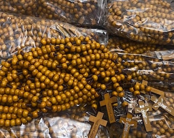 DDP Zölle und Steuern werden von mir übernommen .wholesale lose hölzerne JERUSALEM Rosenkränze 25 Dutzende insgesamt 300 katholische Rosenkränze aus Olivenholz
