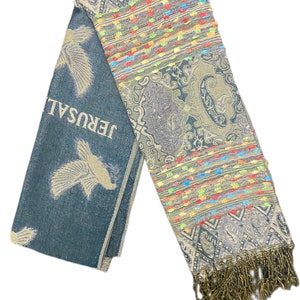 JERUSALEM scarf | Israeli scarf | holy land scarf , 100% pure cashmere scarf wrap plaid scarf large soft from Jerusalem holy land