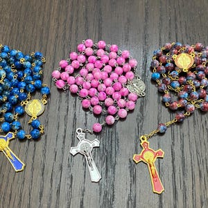 3 rosaries Crystal beads , bery high quality from JERUSALEM holy land terra santa