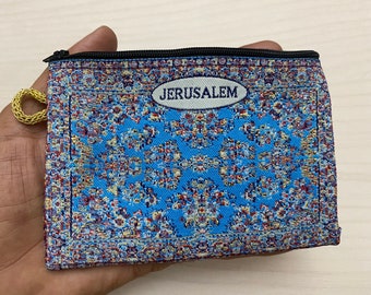 Women’s coins purse, hand made , high quality fabric , from JERUSALEM holy land 10X15 cm ( 5.9 inch X 4 inch)