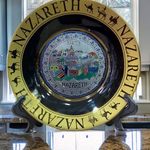 The Church of the Annunciation in NAZARETH ceramic plate , home decor from the holy land (3 sizes available)