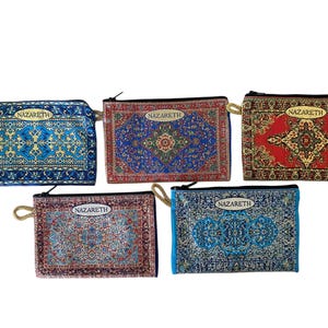 5 Geldbeutel !! 5 Beutel aus hochwertigem Stoff aus dem NAZARETH-Heiligen Land, kleine Taschen
