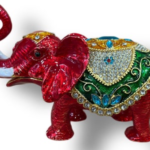 Elephant figurine made of high quality Plated Metal , Crystals and Zircon - Home Decor