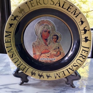 Religious ceramic plate , home decor from jerusalem  holy land (3 sizes available)