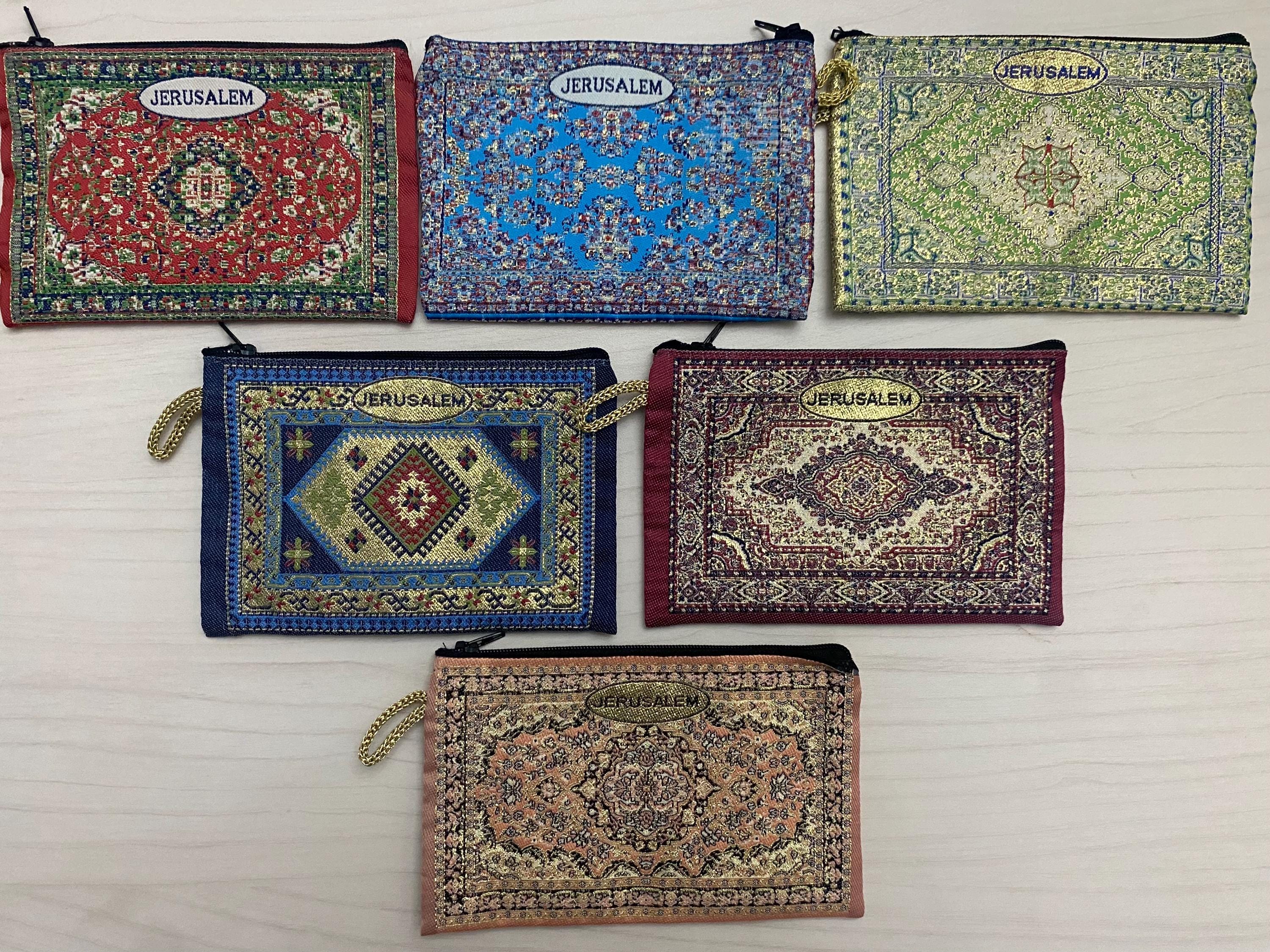 6 pcs special offer, hand made coins purses, zipper made of high quality fabric with zipper from Jerusalem holy land  10 X 15 cm(5.9” X4”)