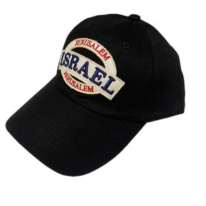 Sun cap made of high quality fabric from JERUSALEM holy land , black , unisex Adjustable size