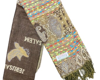 JERUSALEM scarf | Israeli scarf | holy land scarf , 100% pure cashmere scarf wrap plaid scarf large soft from Jerusalem holy land