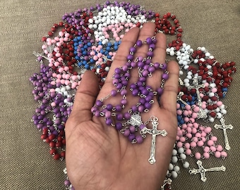 Größe, 5 Packungen x 12 (60 Rosenkränze) duftende Holzperlen katholische Rosenkränze aus dem heiligen Land Jerusalem