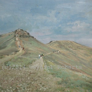 Painting of The Brecon Beacons - Bannau Brycheiniog: Corn Du and Pen y Fan.. Welsh Art for sale. Paintings of Wales. West Wales wall art