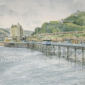 Painting of Llandudno Pier, North Wales. Archival print. Welsh art for sale