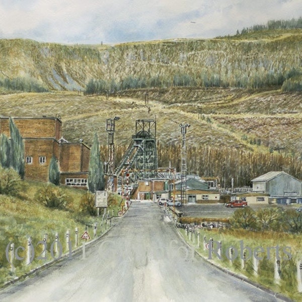 Tower Colliery, Hirwaun. Archival Giclee print of former colliery. Welsh coal mines