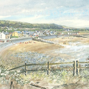 Pendine beach, Carmarthen Bay, Wales, Welsh Artist Artist Gwynfor Roberts