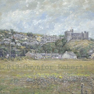 Harlech Castle from the fields. Archival Giclee print. Welsh art for sale