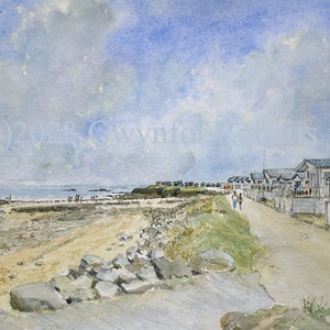 Newton Beach, Porthcawl. Coastal paintings. Welsh Art. Prints of Wales. Welsh Artist Gwynfor Roberts