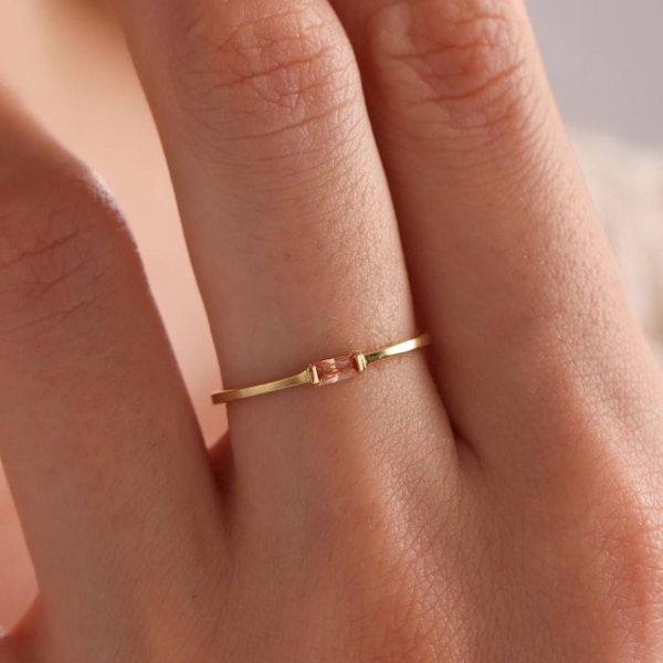 Birthstone Ring, Birthday Gift for Her, Mom Gift, Personalized Ring, 18K Gold Family Ring, Bridesmaid Gifts, Gift For Mom, Christmas Gifts