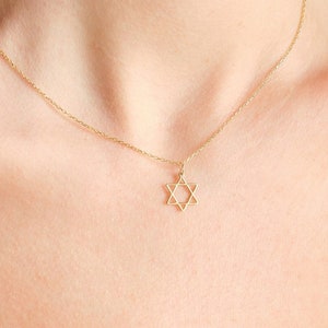 Star of David Necklace, Tiny Star of David Necklace, Dainty Jewish Gift, Religious Gift, Jewish Star Charm, Gold & Silver Megan David