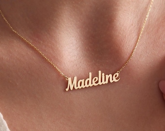 Custom Name Necklace, 18K Gold Plated Name Necklace, Personalized Name Necklace, Birthday Gift for He, Gift for Mom, Christmas Gifts