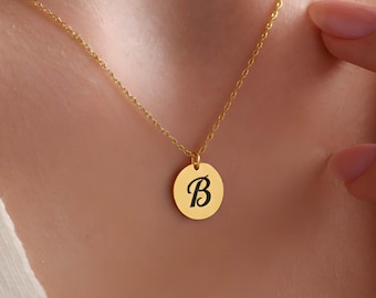 Dainty Personalized Initial Necklace, 18K Gold Letter Necklace, Birthday Gift, Gift for Mom, Mother's Day Gift