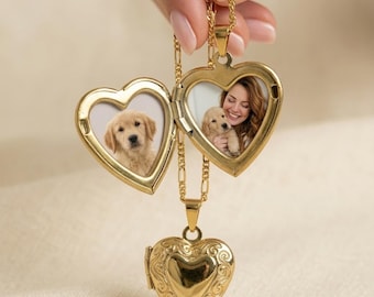 Regalo para el Día de la Madre, Collar con medallón en forma de corazón personalizado con foto y grabado, Regalo para mamá, abuela, esposa, Collar conmemorativo