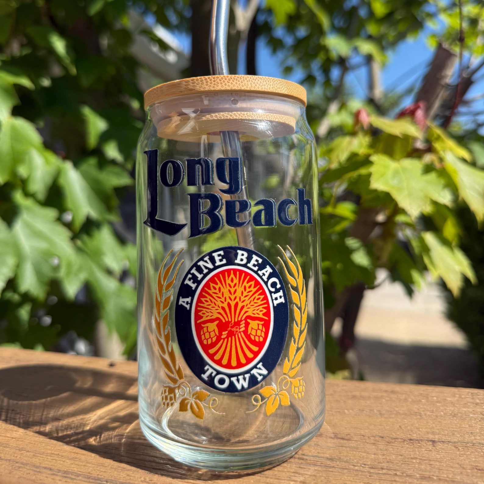 A Fine Beach Town 16oz Glass