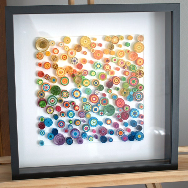 Quilling, Scattering of color, mit Rahmen, Papierkunst - Wanddeko - Unique Gift