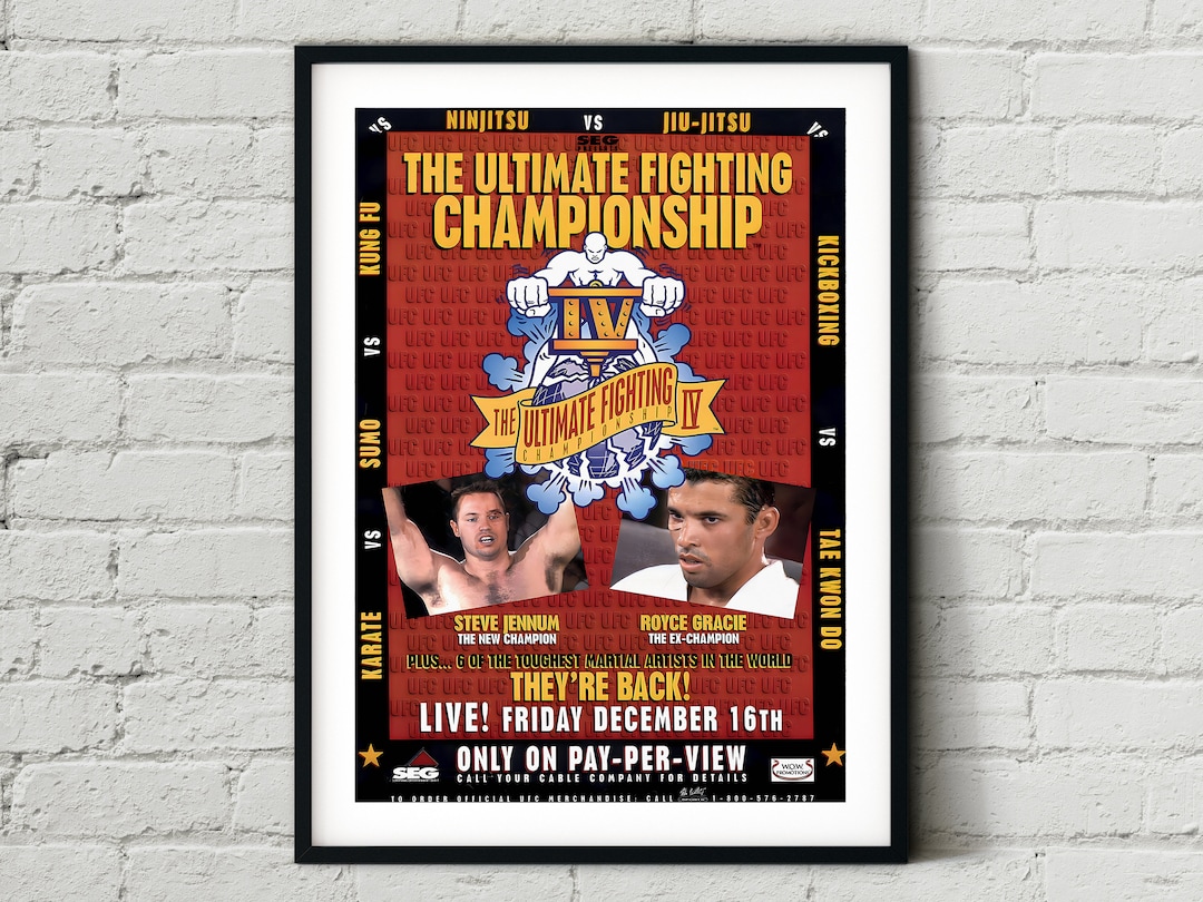 UFC 4 Revenge of the Warriors Poster Royce Gracie Vs Dan Etsy Ireland