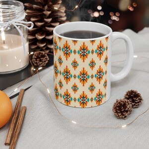Western Mug, Native American Pattern, Aztec Patten Mug, Aztec mug, Ceramic Mug 11oz image 4