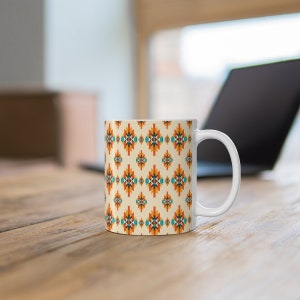 Western Mug, Native American Pattern, Aztec Patten Mug, Aztec mug, Ceramic Mug 11oz image 6