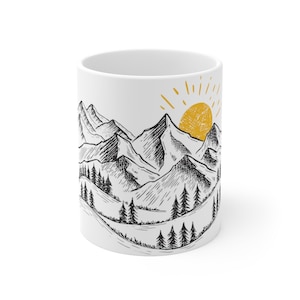 Large Coffee Mug Travel the World Mountains Pub Ceramic Coffee Mug Funny  Gifts Cup 