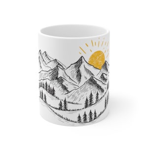 Large Coffee Mug Travel the World Mountains Pub Ceramic Coffee Mug Funny  Gifts Cup 