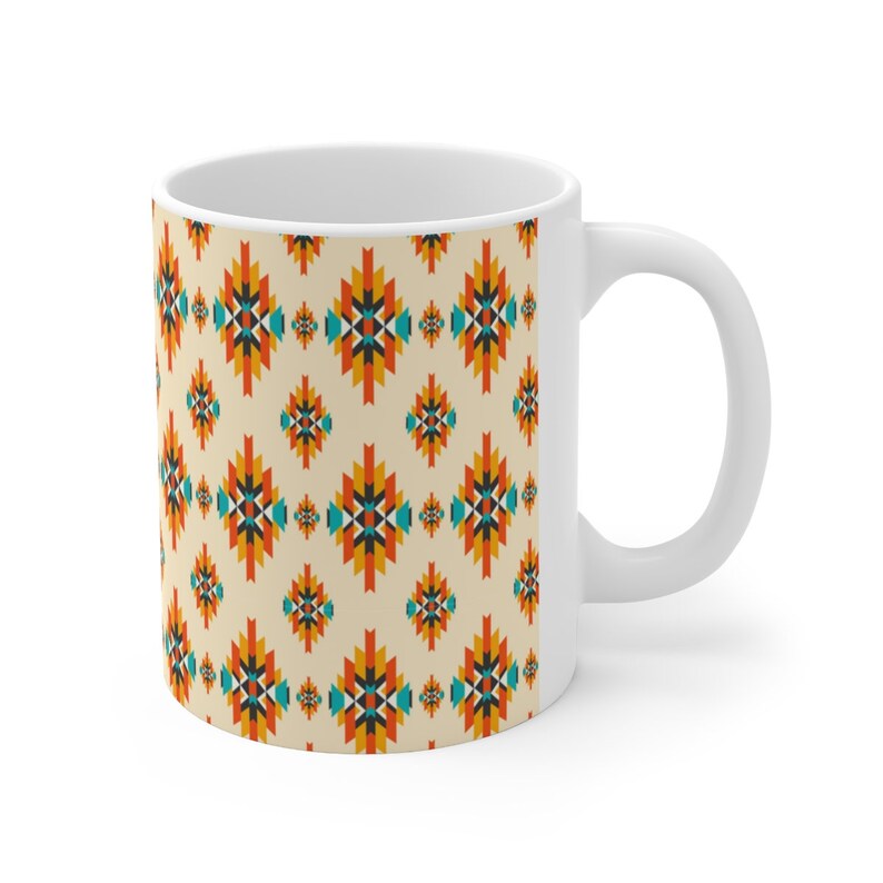 Western Mug, Native American Pattern, Aztec Patten Mug, Aztec mug, Ceramic Mug 11oz image 3