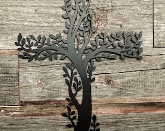 Ivy Cross Metal Sign