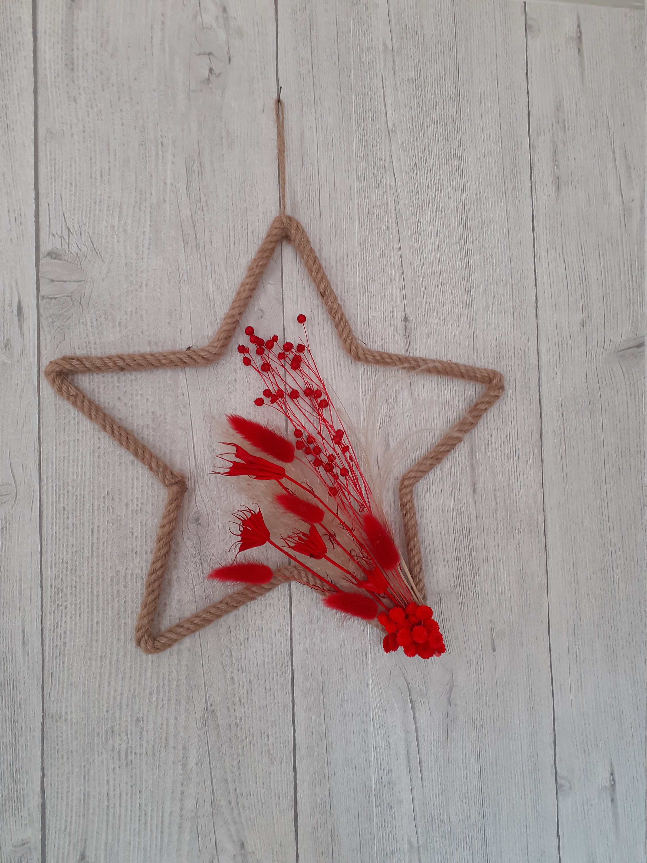 Etoile en Corde et Fleurs Séchées