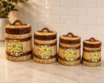 Vintage Susan Winget Sunflower Canister Set - Etsy