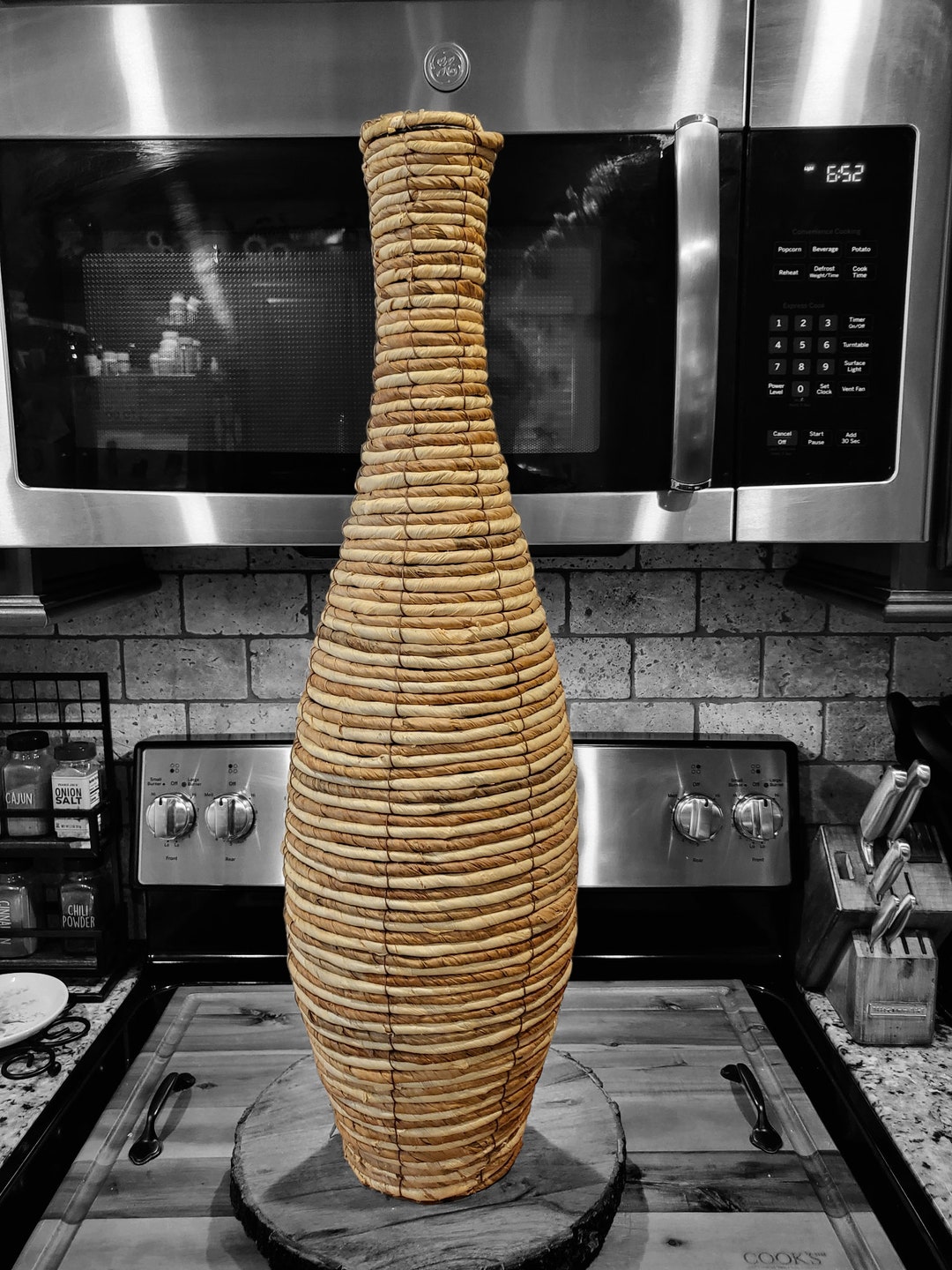 Vintage Rattan Wicker Vase Etsy