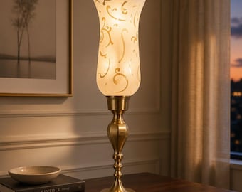 Vintage Brass Huricane Candle Holder