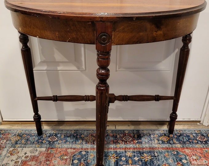 2 Antique Half Moon Hall Tables Etsy