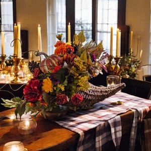 Fall/Thanksgiving Cornucopia Arrangement Centerpiece