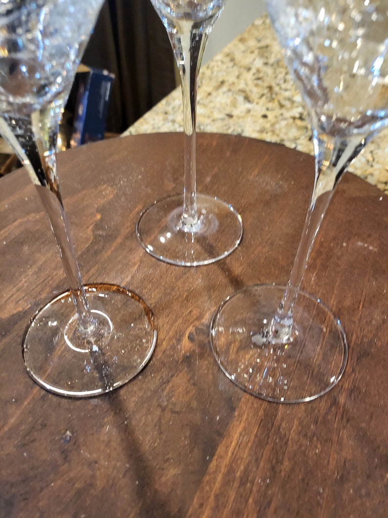 Cracked Glass Wine Glasses Etsy
