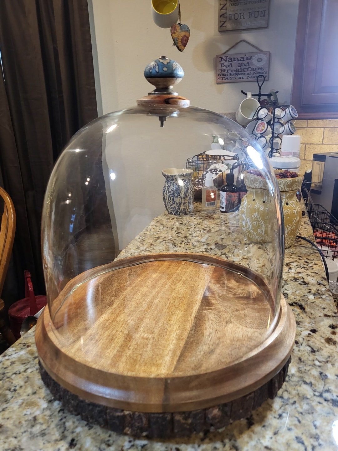 Vintage Pier 1 Glass Dome Serving Tray Etsy