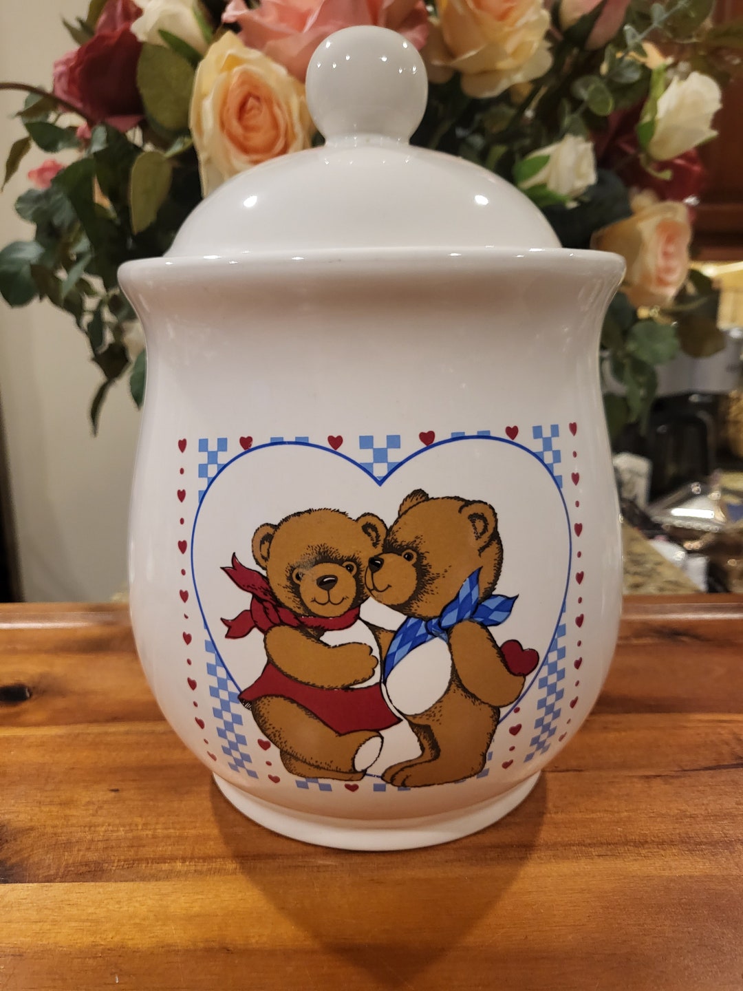 Vintage Teddy Bear Cookie Jar - Etsy