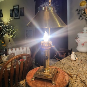 Vintage Orient Express Paris Istanbul Brass Table Lamp
