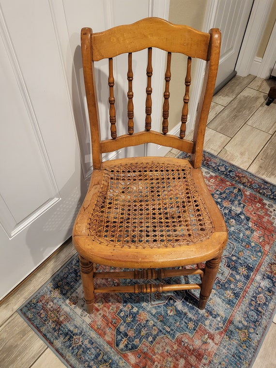 Antique 1890s Caned Seat Chair - Etsy