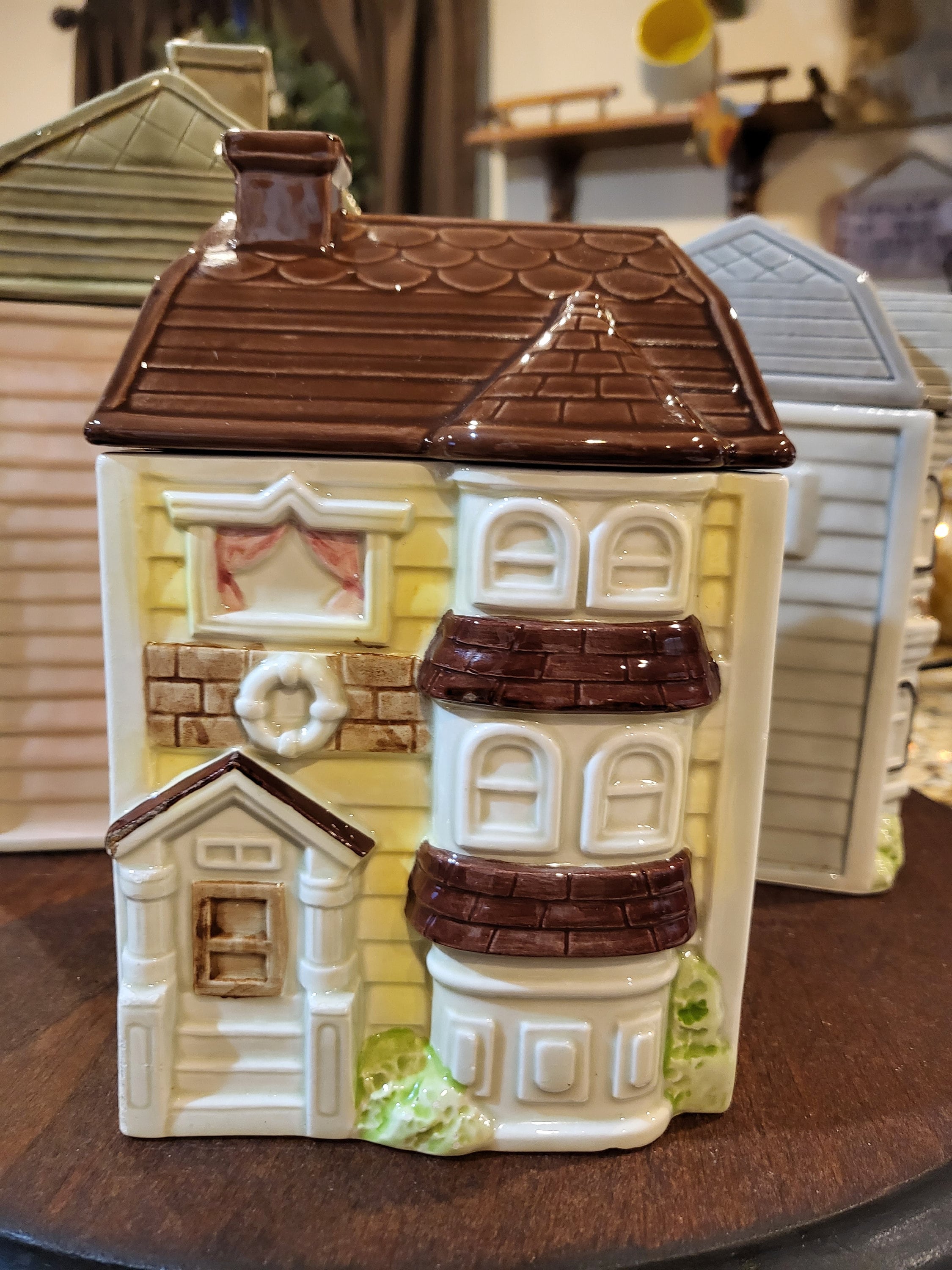 Vintage Victorian House Canister Set Etsy